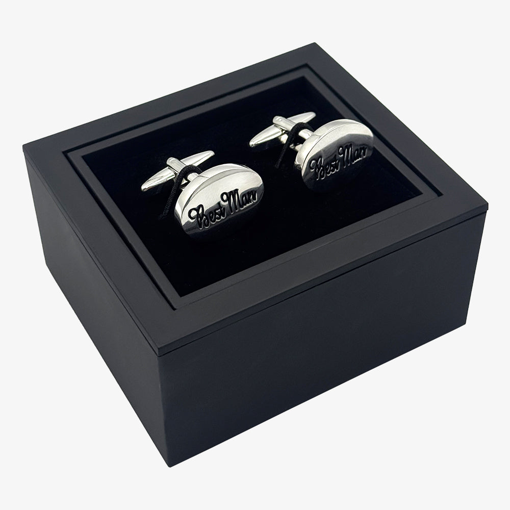 'Best Man' Silver Cufflinks