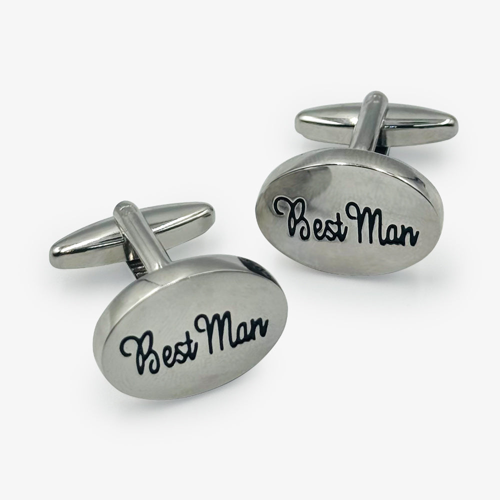 'Best Man' Silver Cufflinks