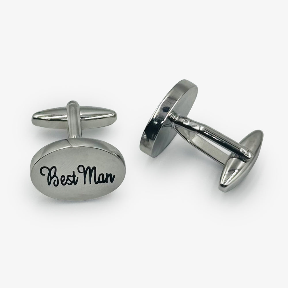 'Best Man' Silver Cufflinks