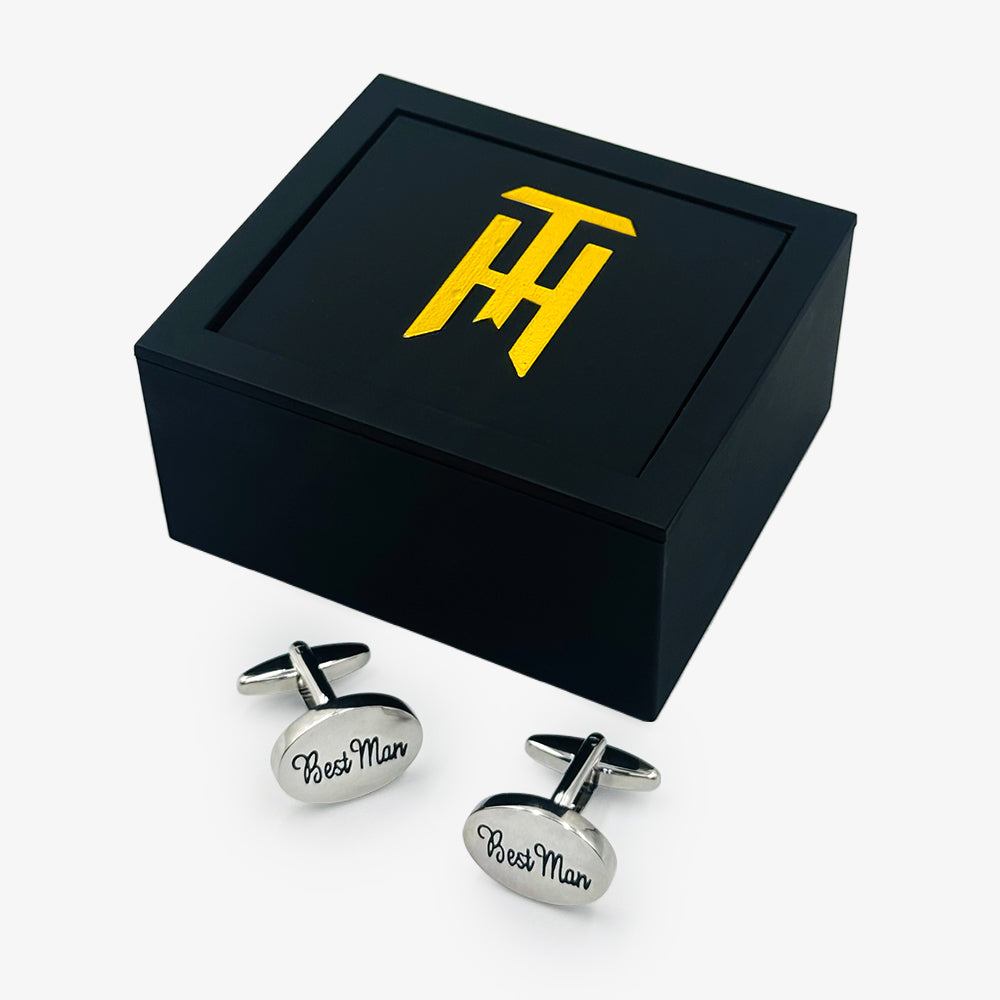 'Best Man' Silver Cufflinks