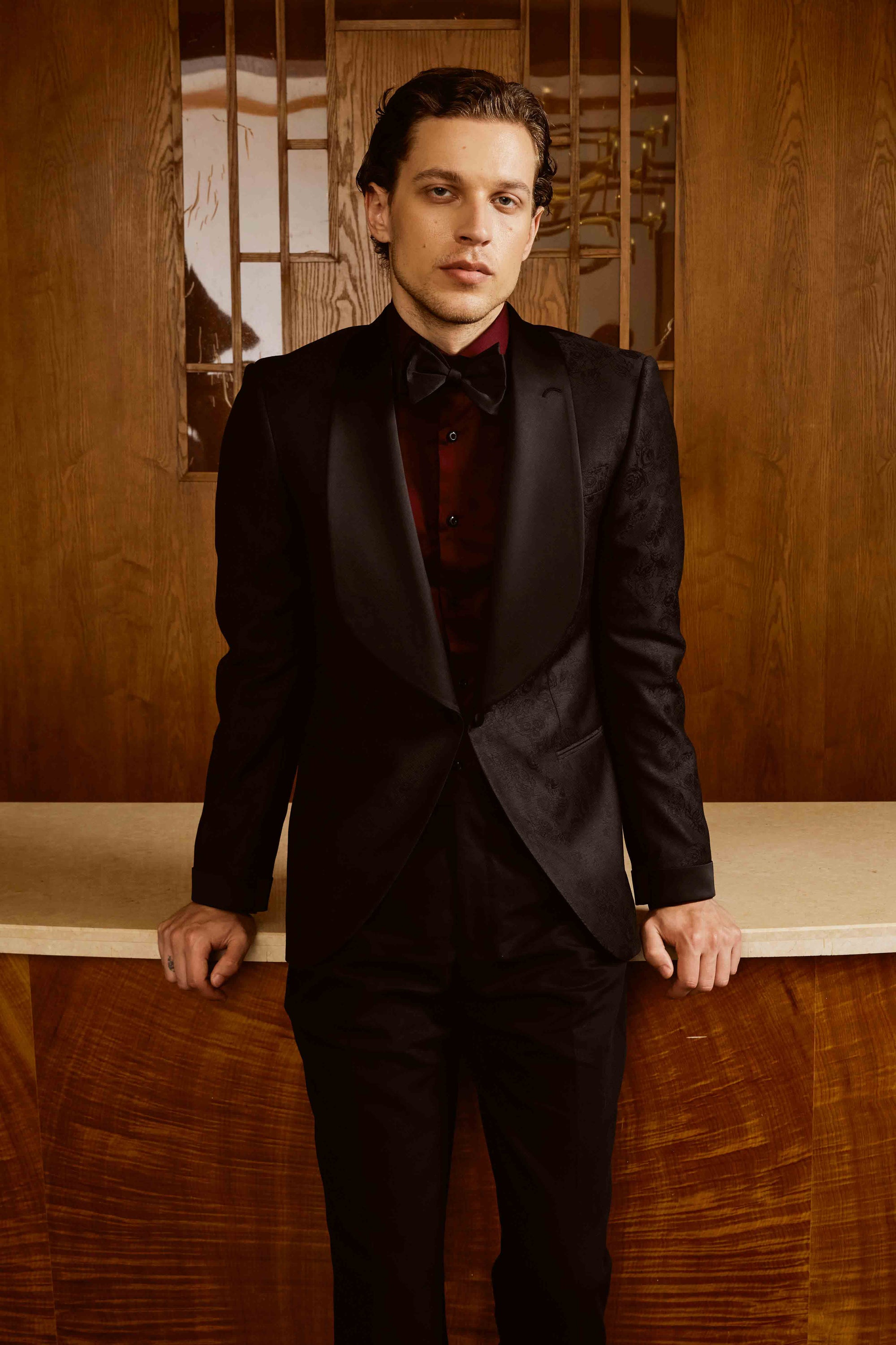 Black Tux set with customized bow