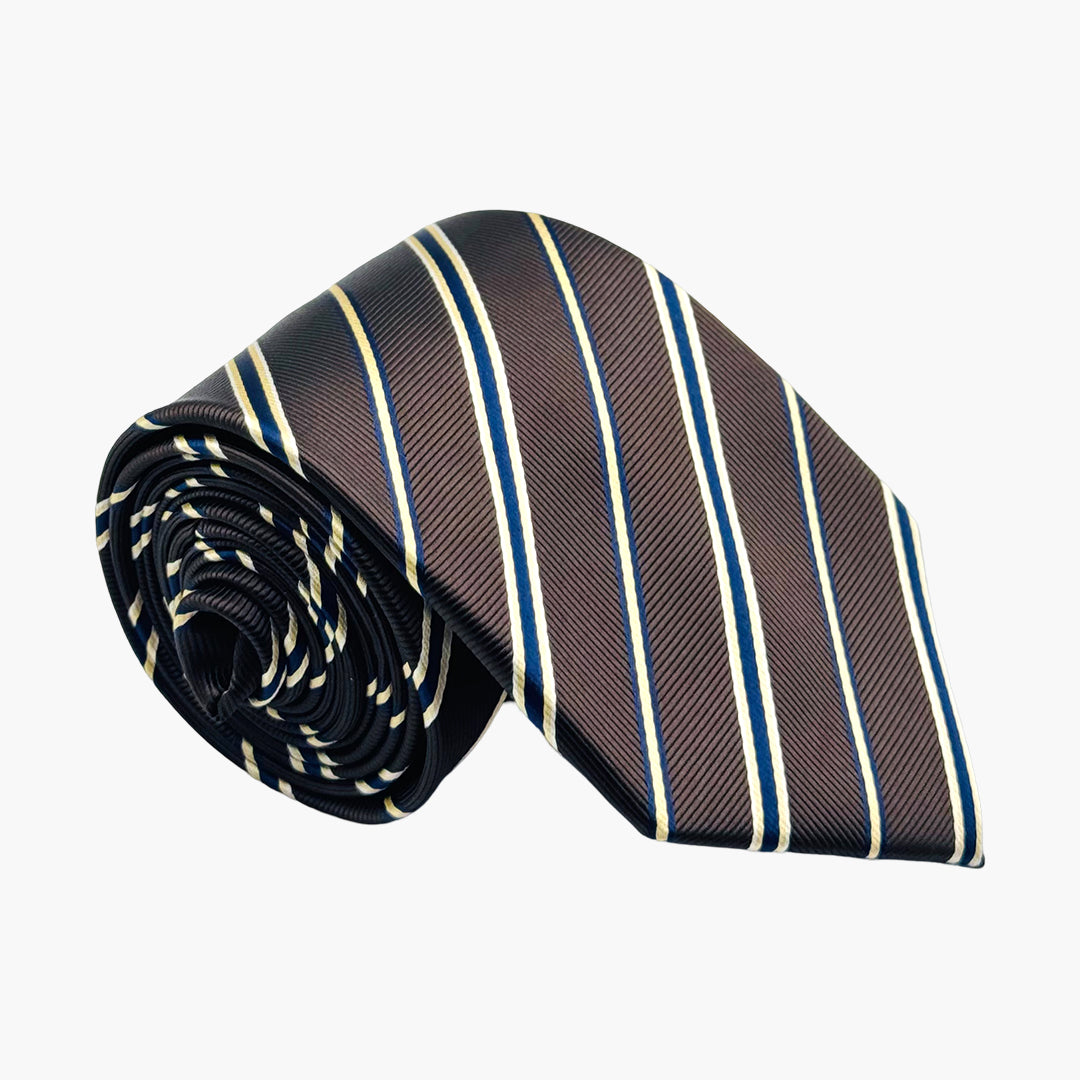 Black, White & Blue Striped Tie