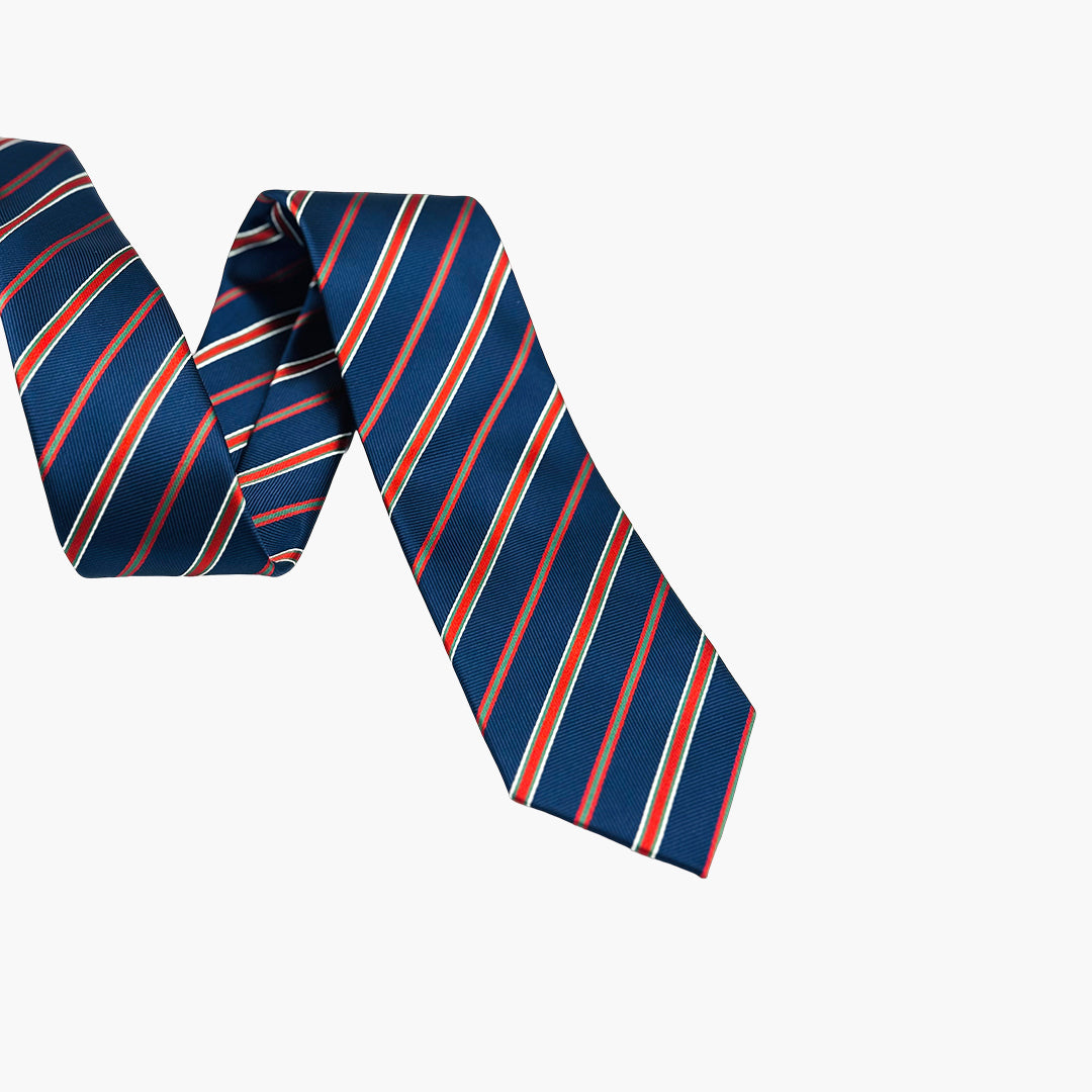 Blue, Red & Green Striped Tie