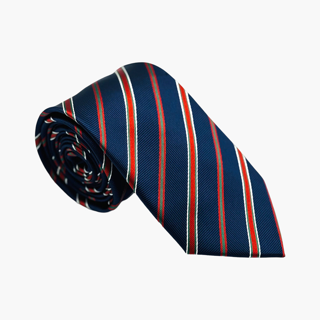 Blue, Red & Green Striped Tie