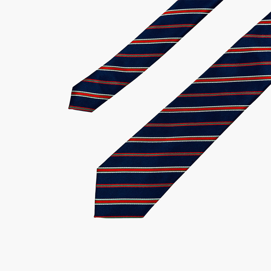Blue, Red & Green Striped Tie
