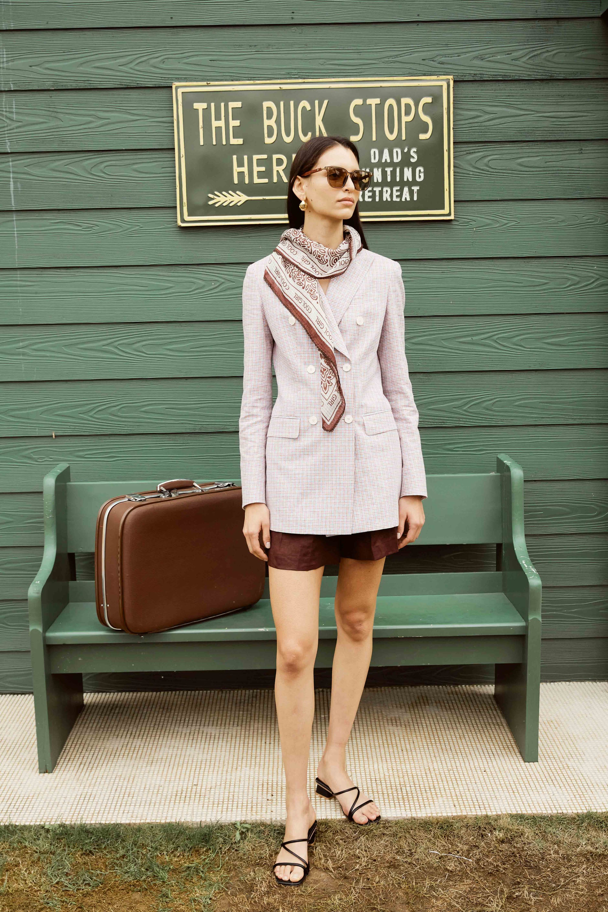 Blue and Red Striped WB Suit with Maroon Shorts for Women