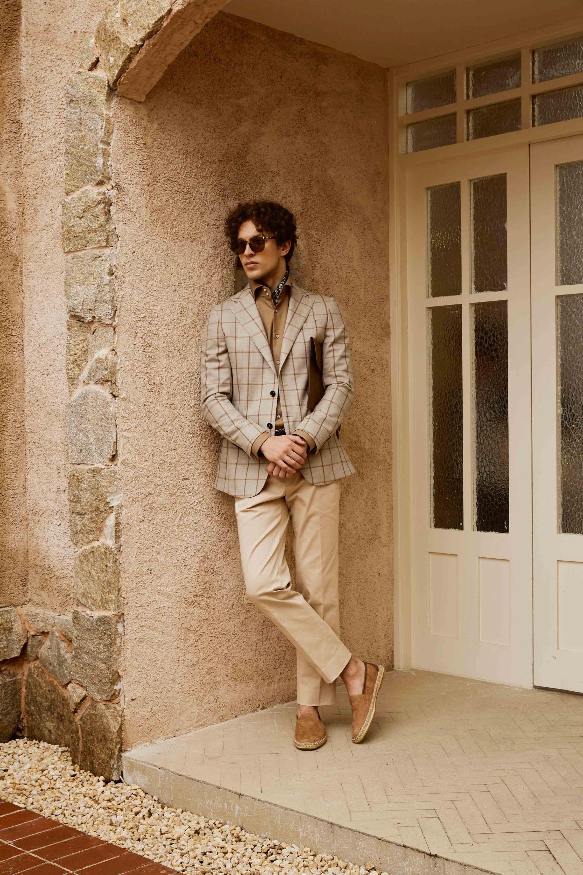 Grey Suit with Red Lines