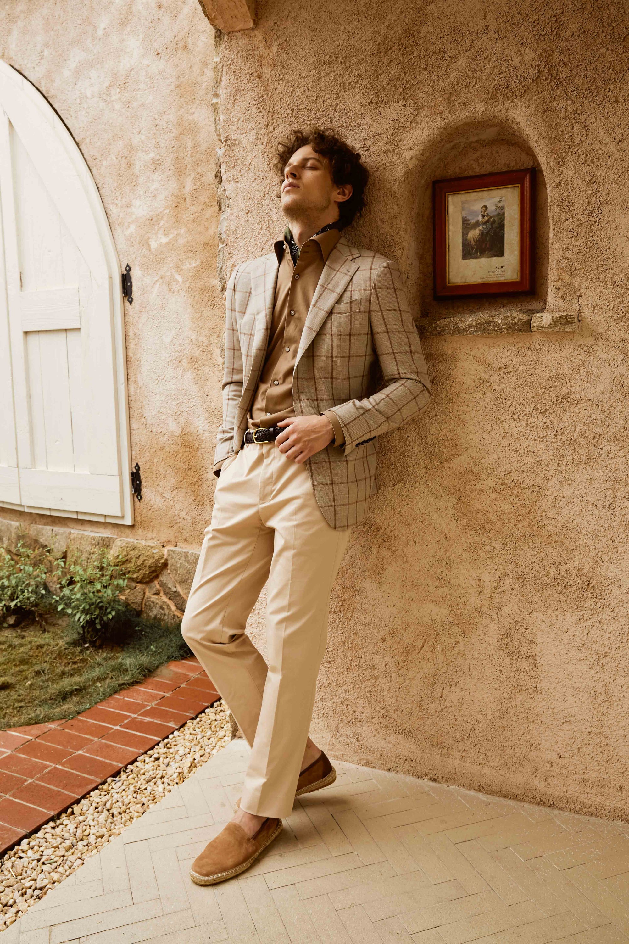 Grey Suit with Red Lines