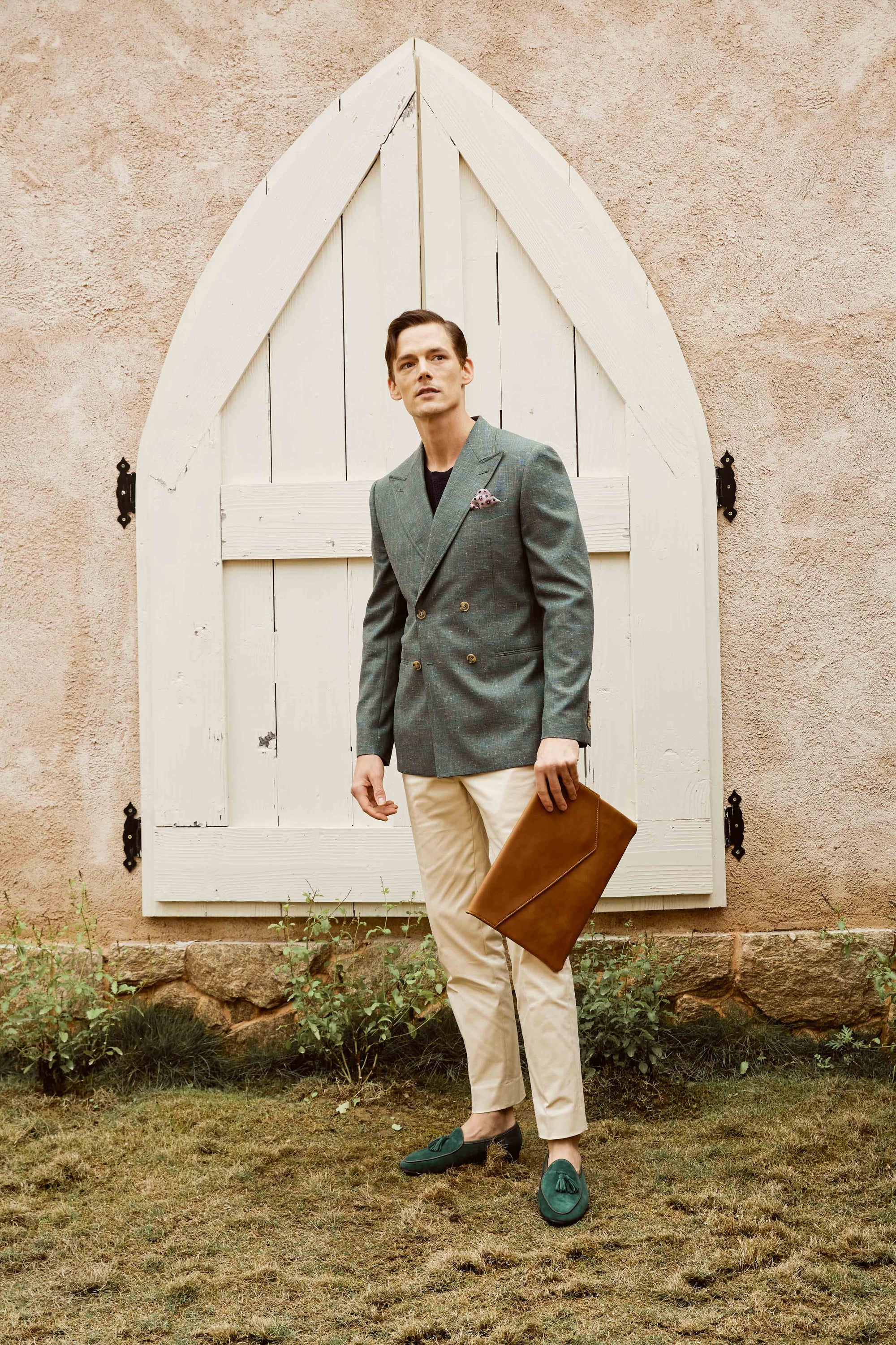 Linen Blend Green Suit