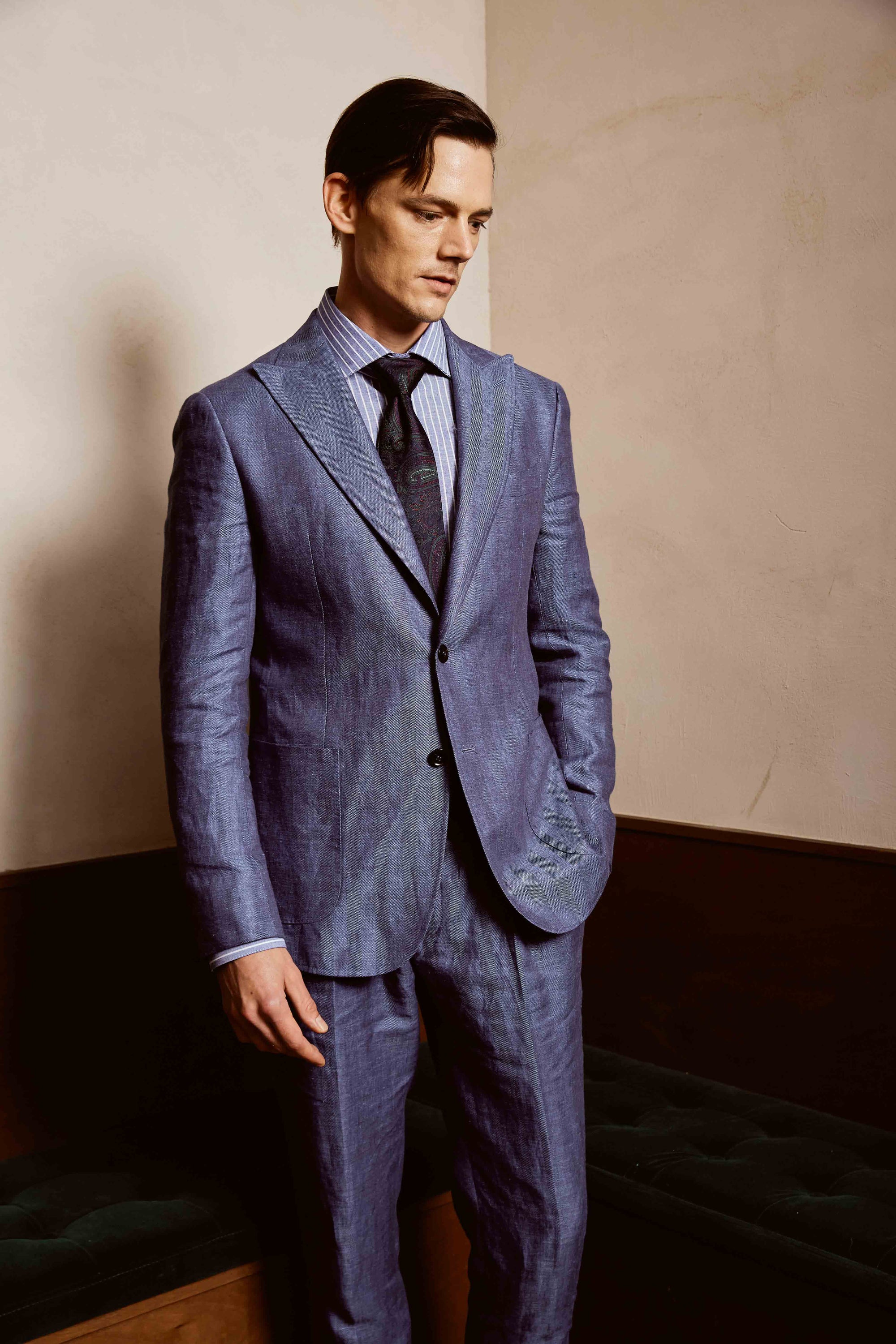 Polynesian Blue Linen Shirt