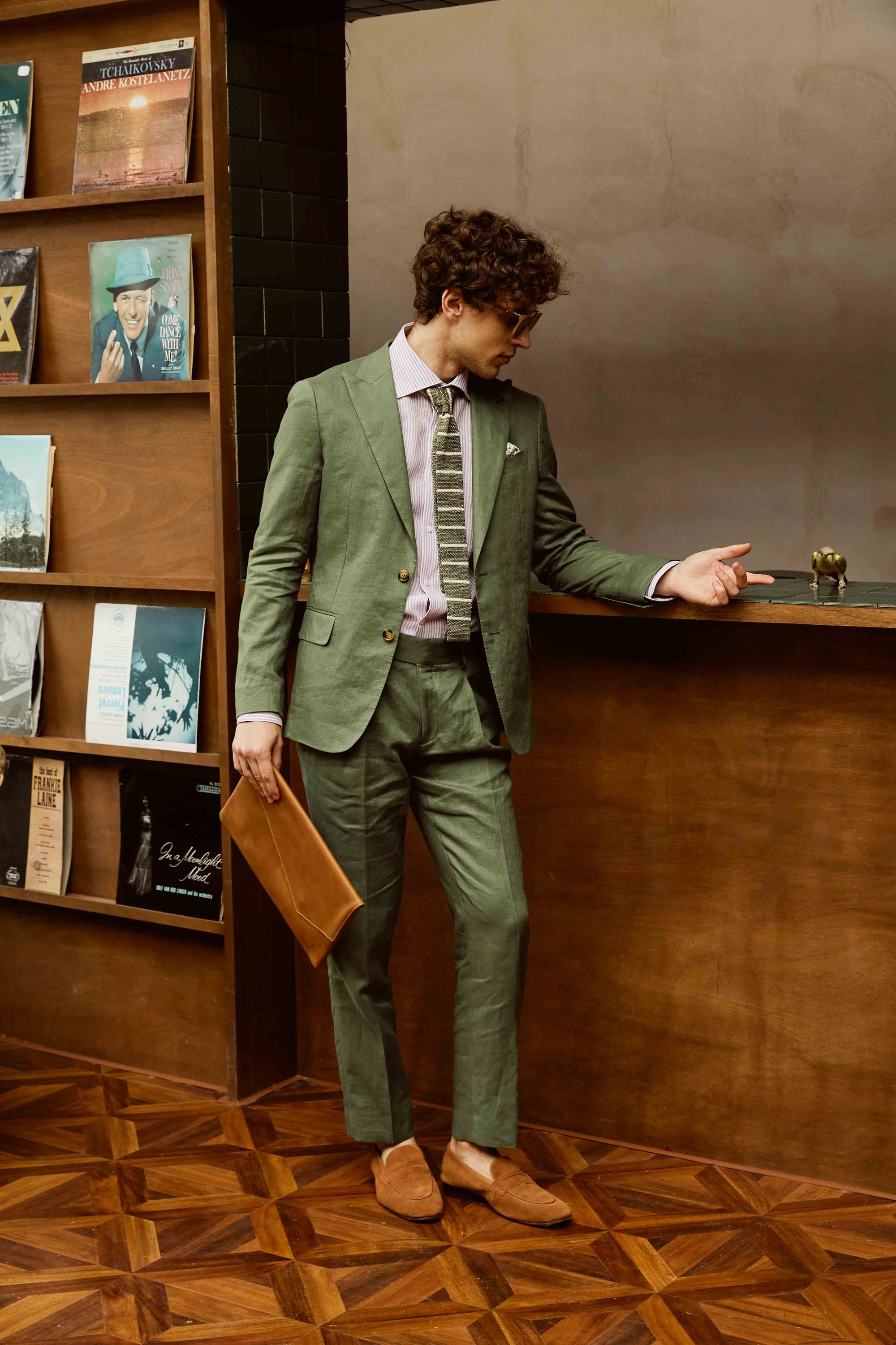 Chic Sea Green Linen Suit Set