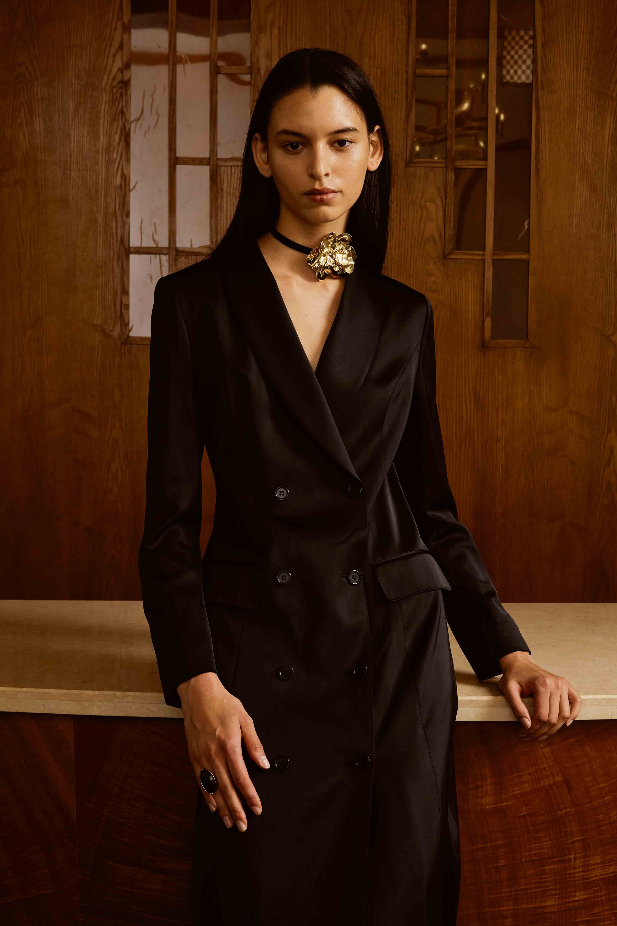 Black Long Suit Dress for Women