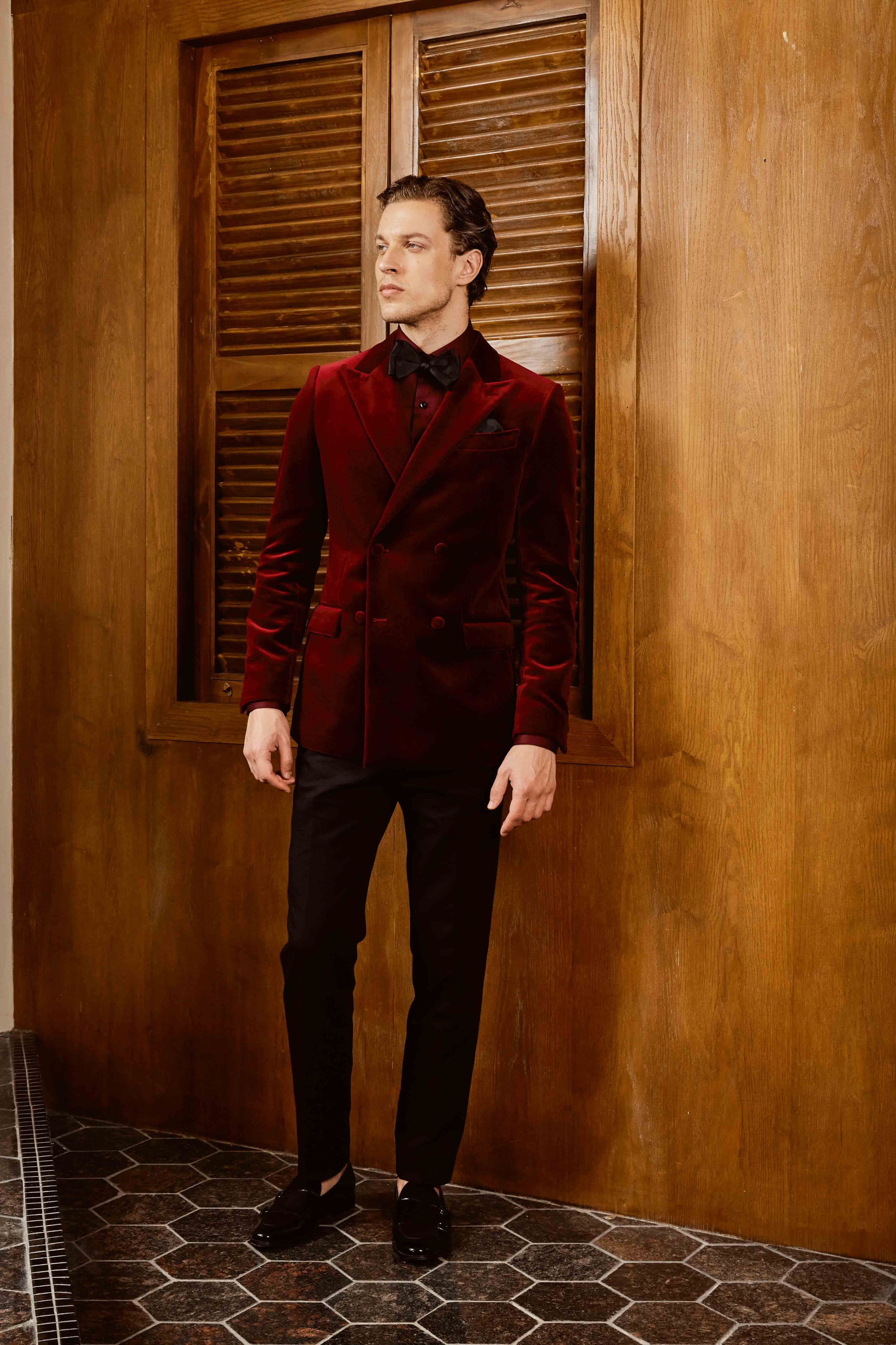 Maroon Silk Suit Set