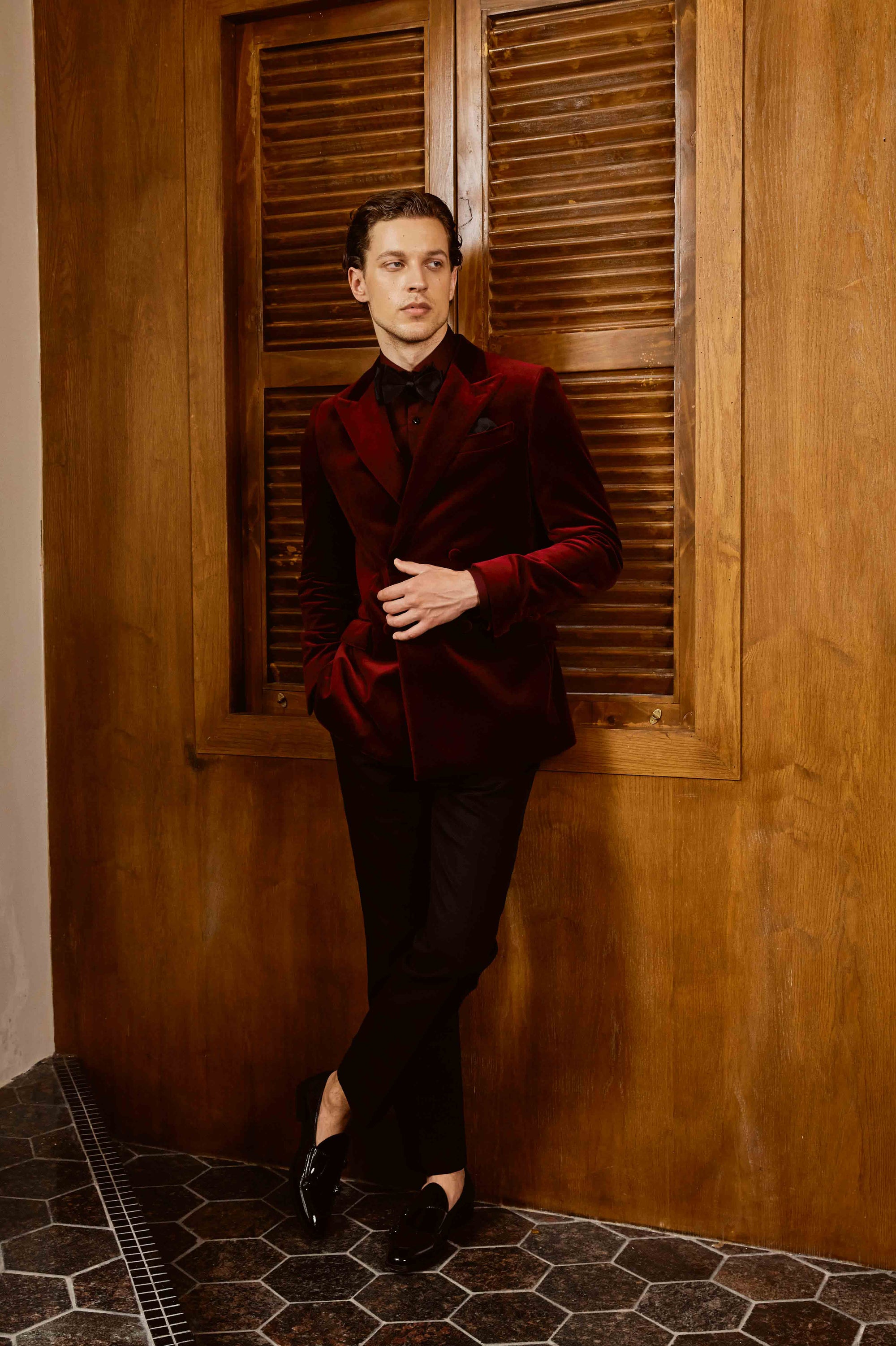 Maroon Silk Suit Set