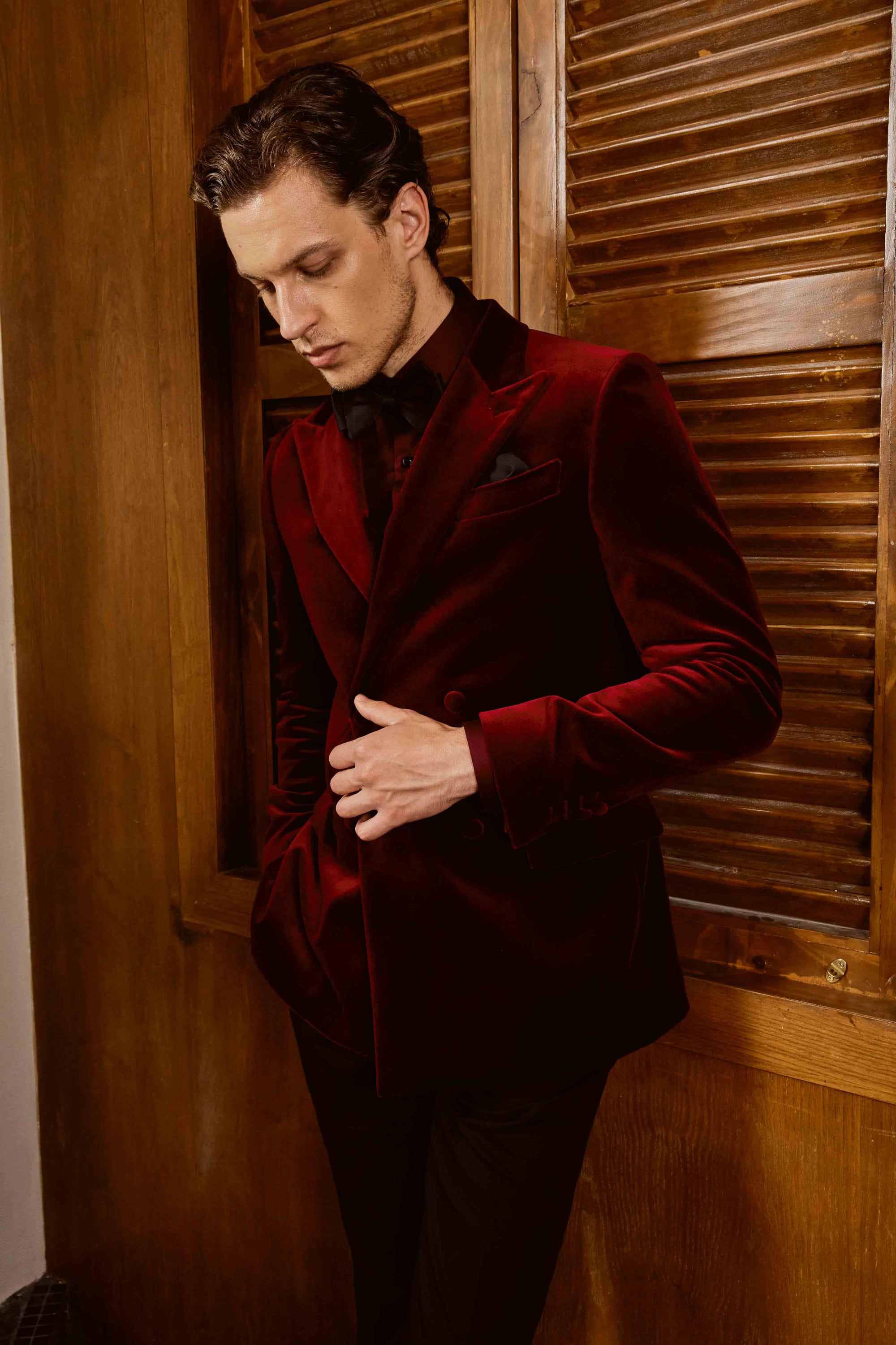 Maroon Silk Suit Set