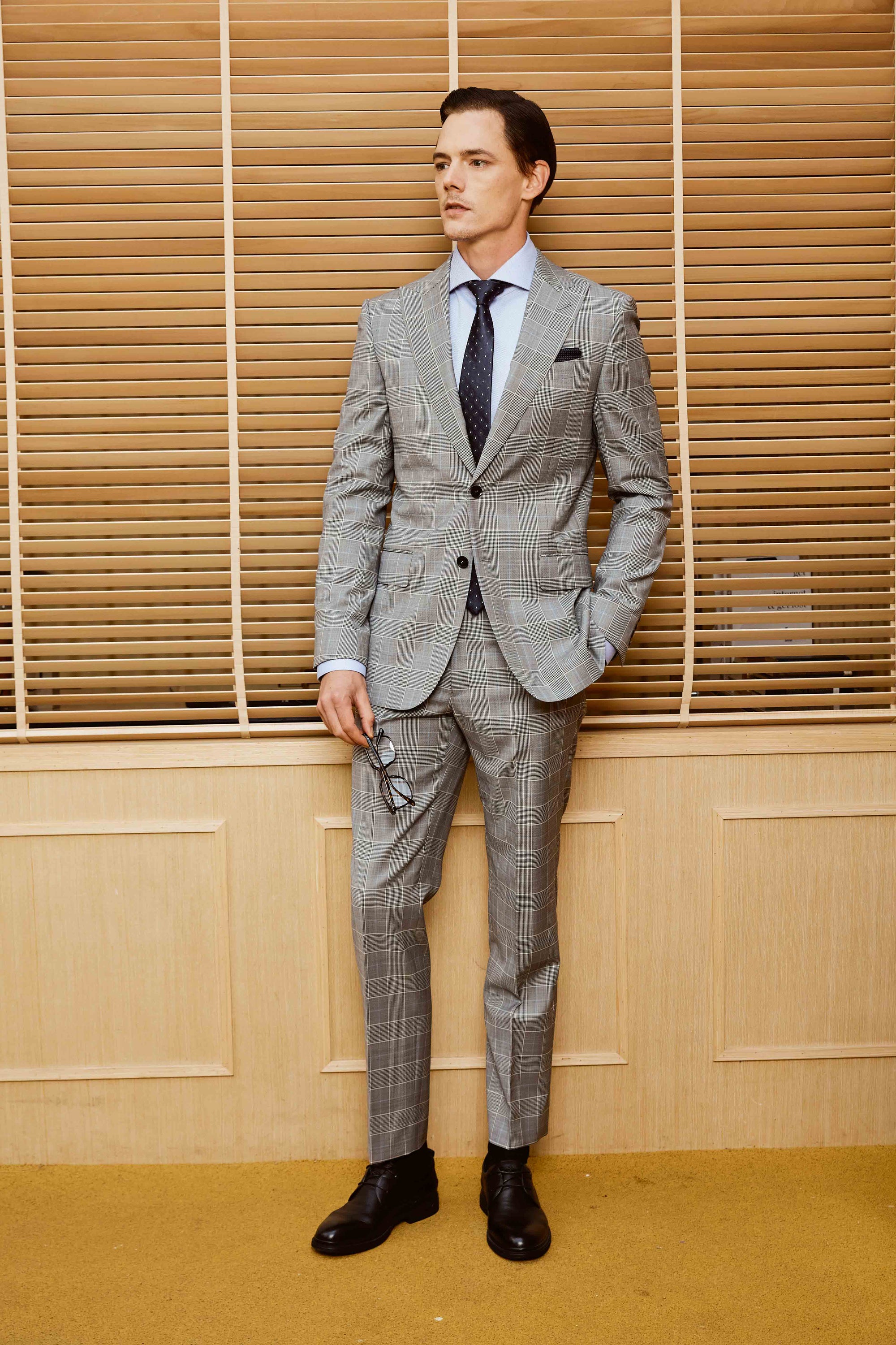 Grey Suit Set with customized Tie and Shirt