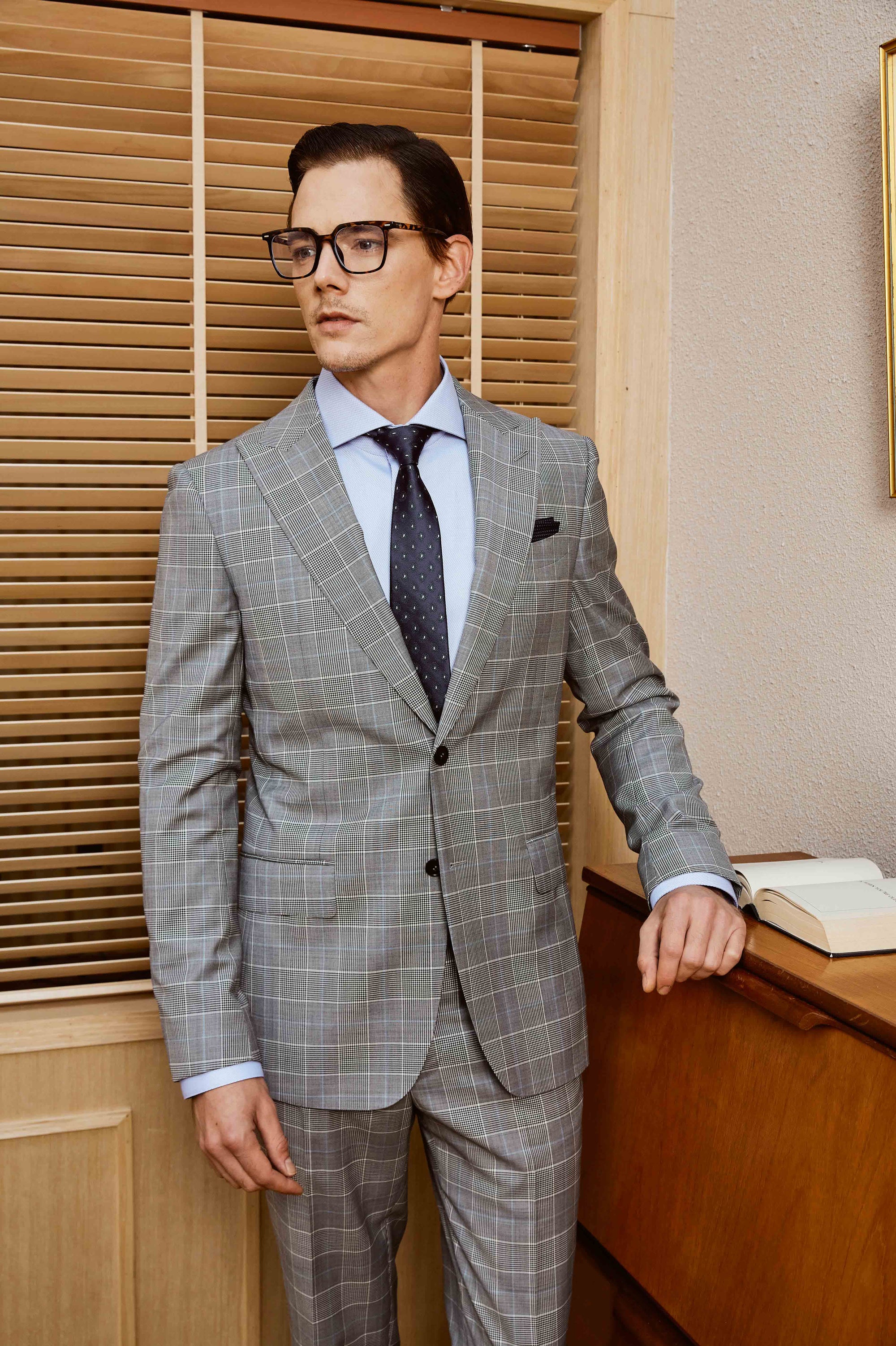 Grey Suit Set with customized Tie and Shirt