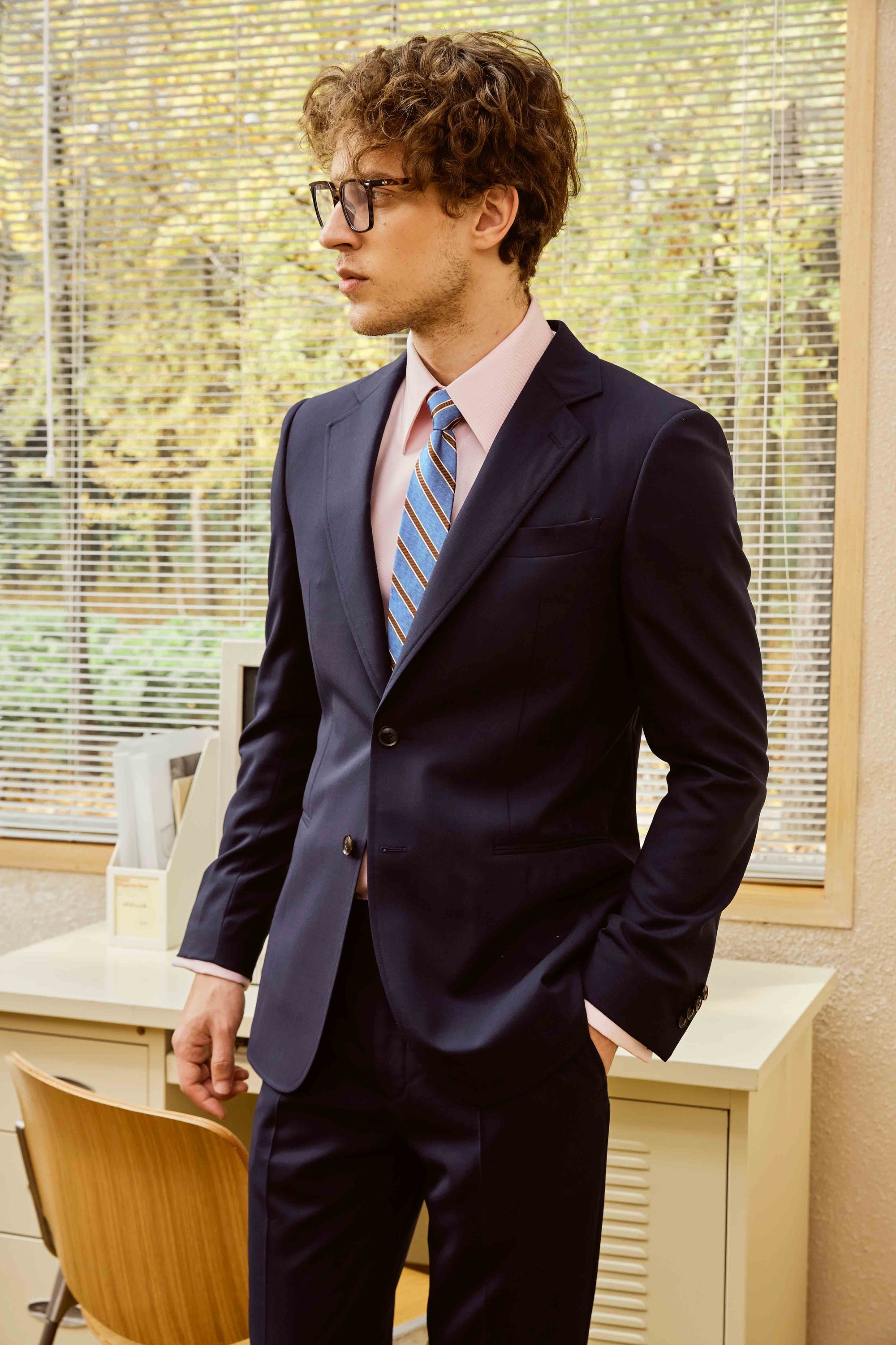 Blue Suit with Customized Tie
