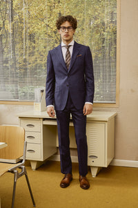  Blue Check Pattern Men's suit