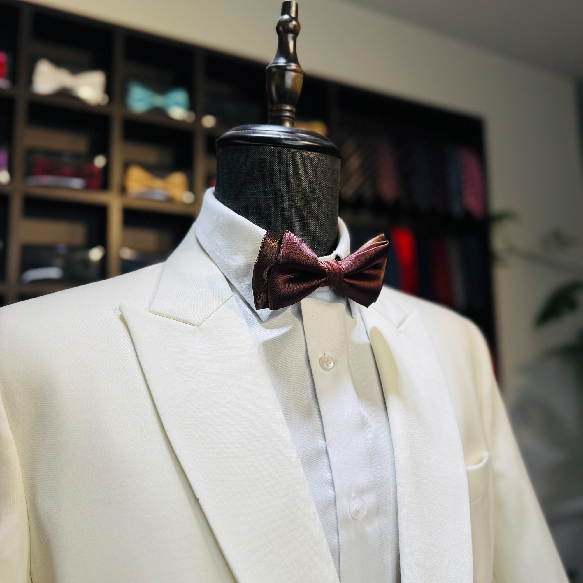 Elegant Brown Two-Layered Bow Tie