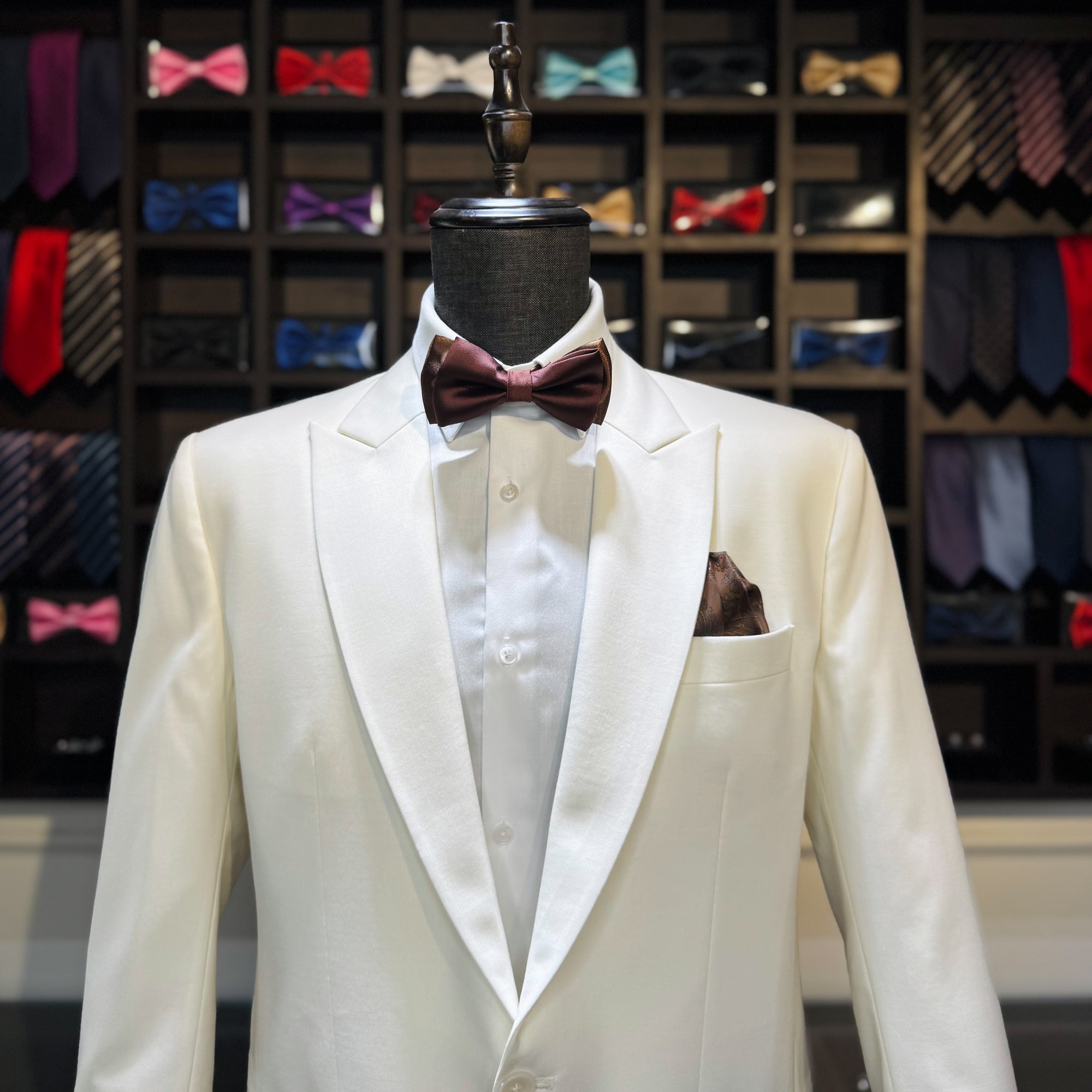 Elegant Brown Two-Layered Bow Tie