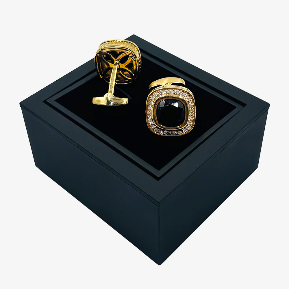 Gold & Black Stone Cufflinks