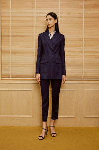 Dark Blue Suit with White Running Design for Women