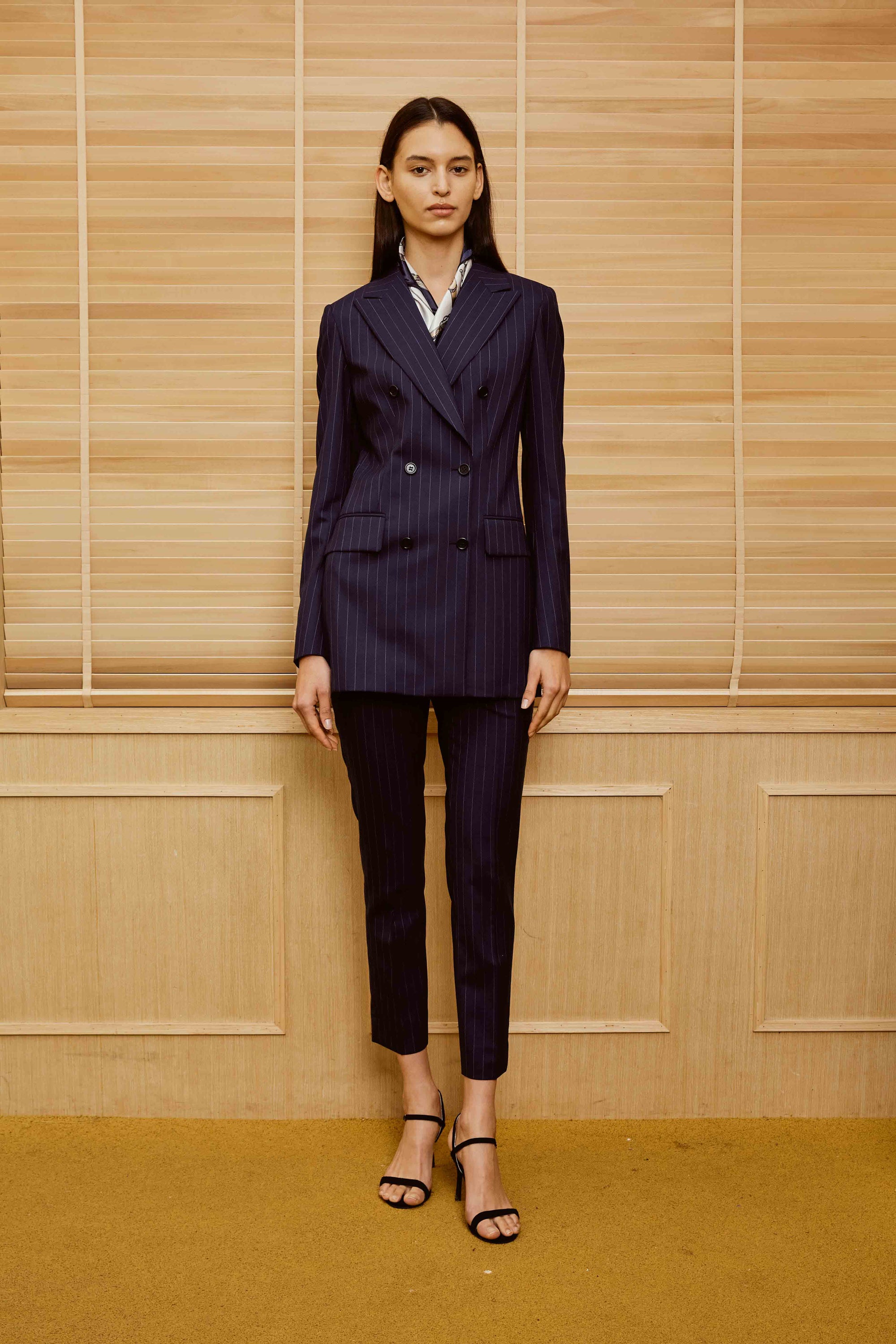 Dark Blue Suit with White Running Design for Women