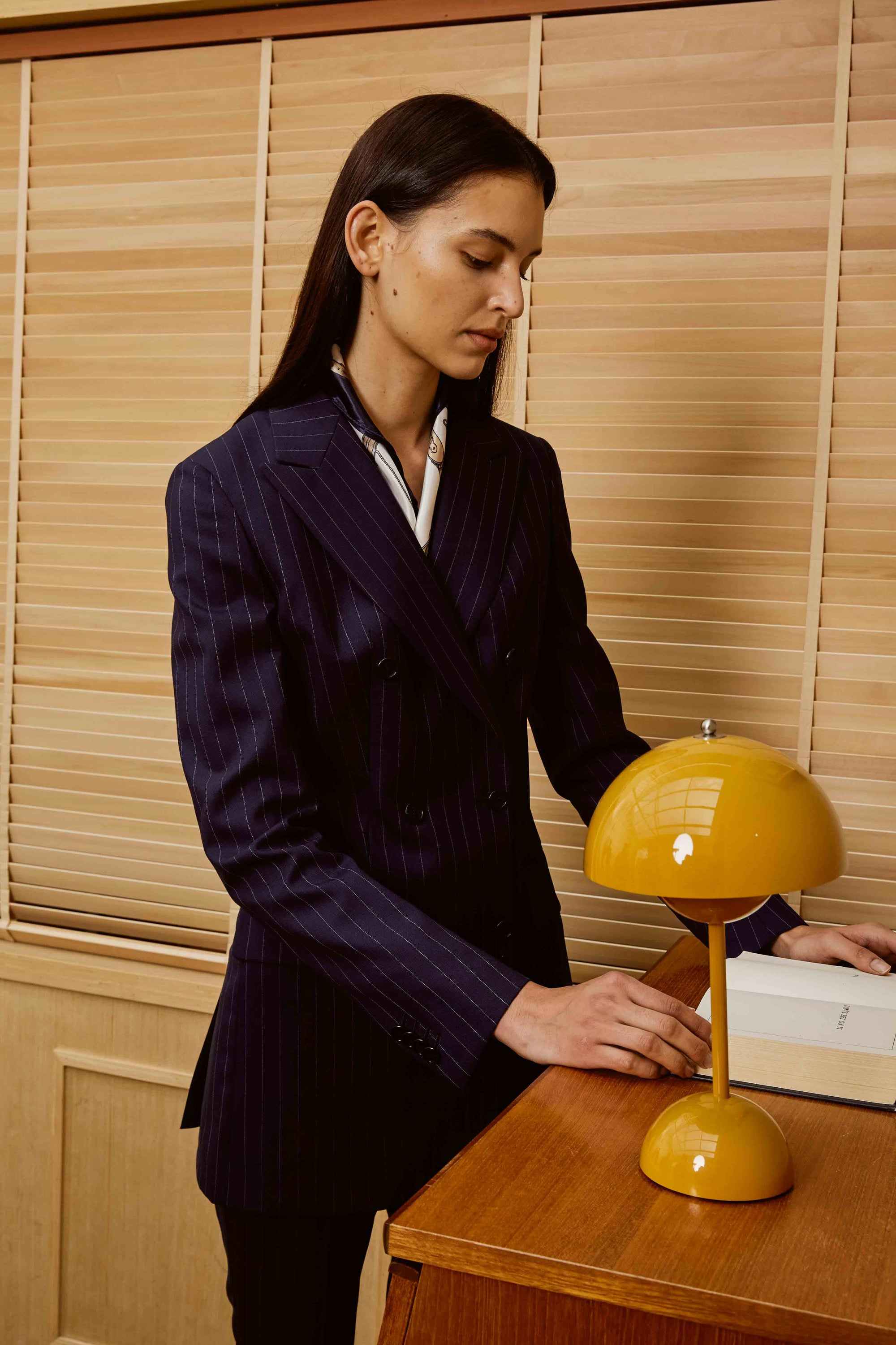Dark Blue Suit with White Running Design for Women