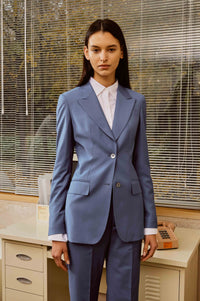 Lapis Blue Suit Set with White shirt for Women