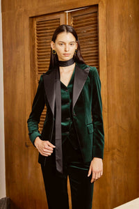 
Suit Set for Women with Vest and Fancy Tie