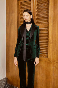 Suit Set for Women with Vest and Fancy Tie
