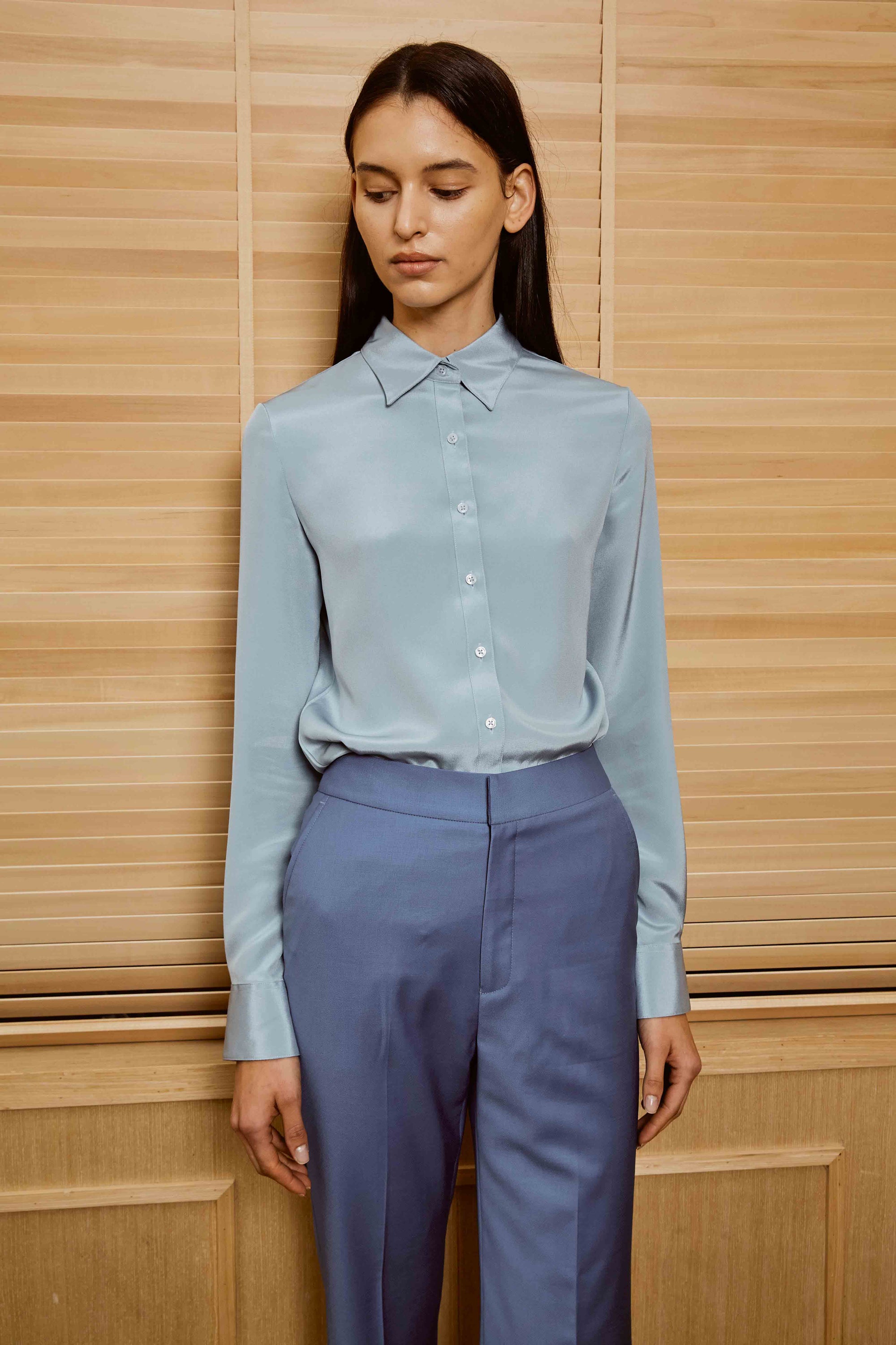 Thistle Color Formal Top with Knot Tie for Women