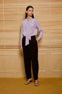 Thistle Color Formal Top with Knot Tie for Women