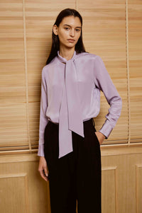 Thistle Color Formal Top with Knot Tie for Women