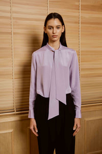 Thistle Color Formal Top with Knot Tie for Women