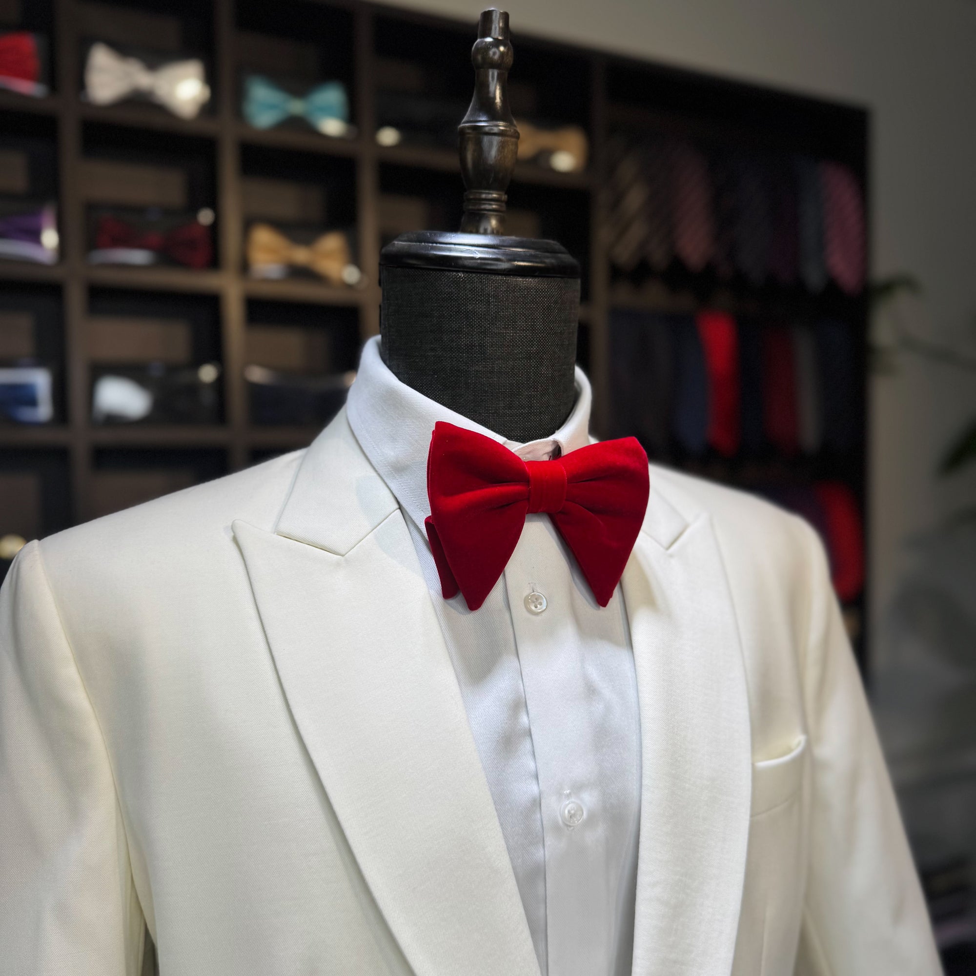 Luxurious Red Velvet Bow Tie