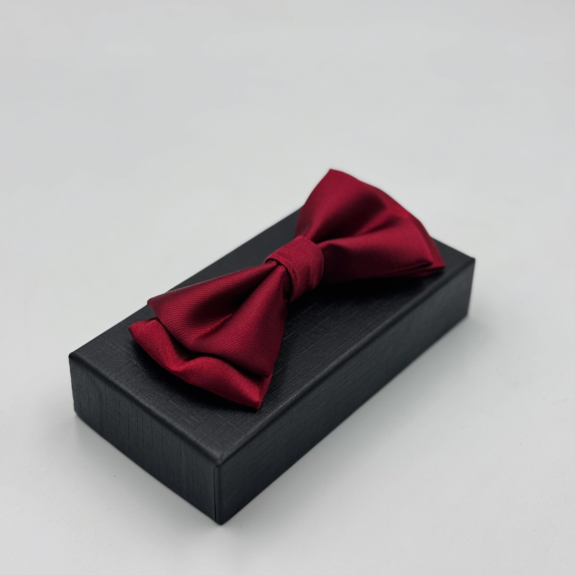 Luxurious Satin Dark Red Bow Tie