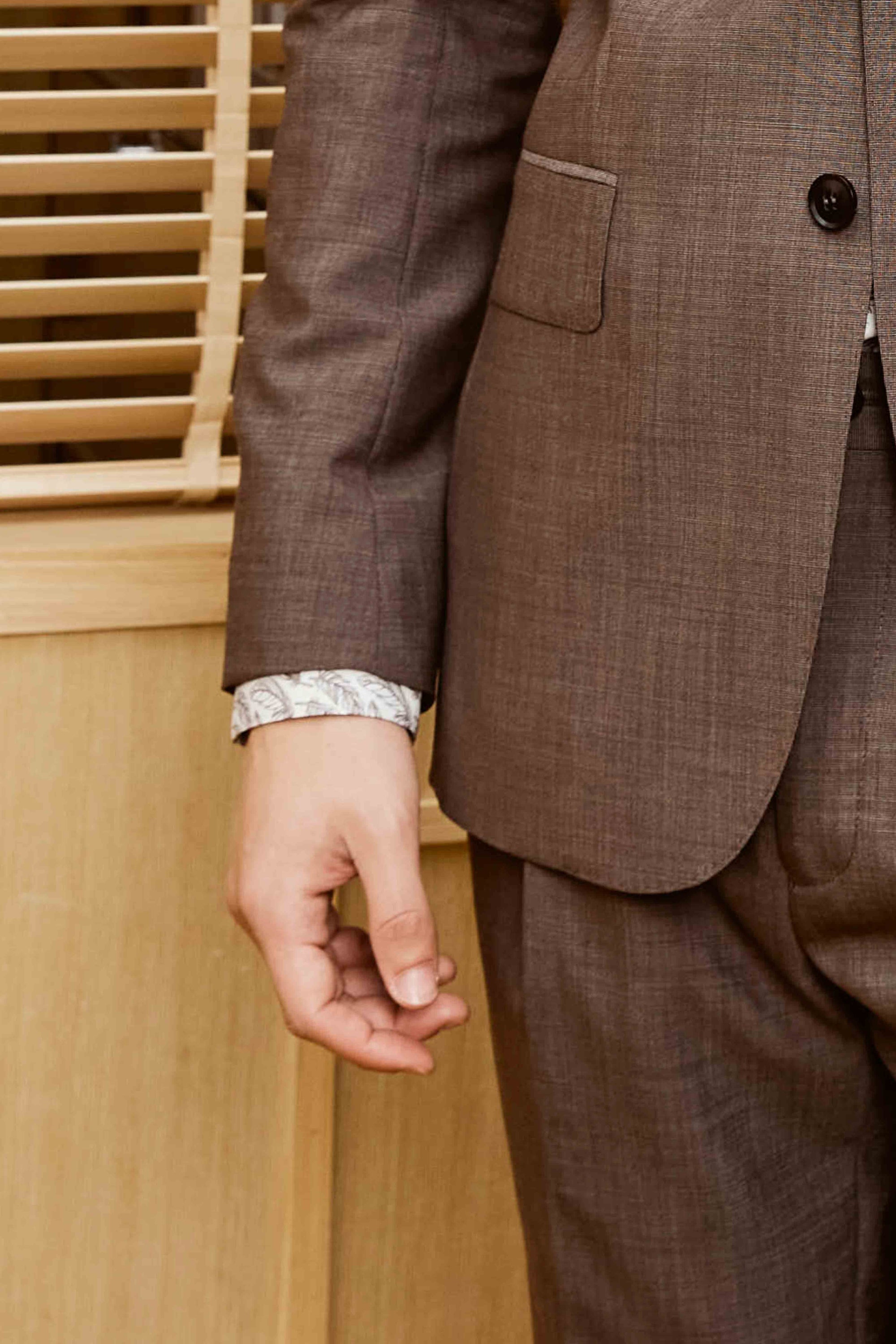Kobicha Brown Suit Set with Customized Printed Shirt