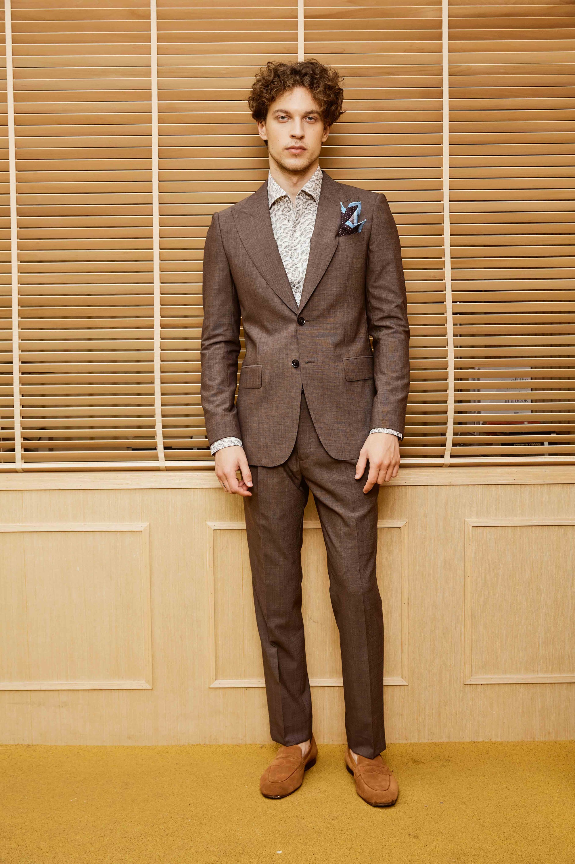 Kobicha Brown Suit Set with Customized Printed Shirt