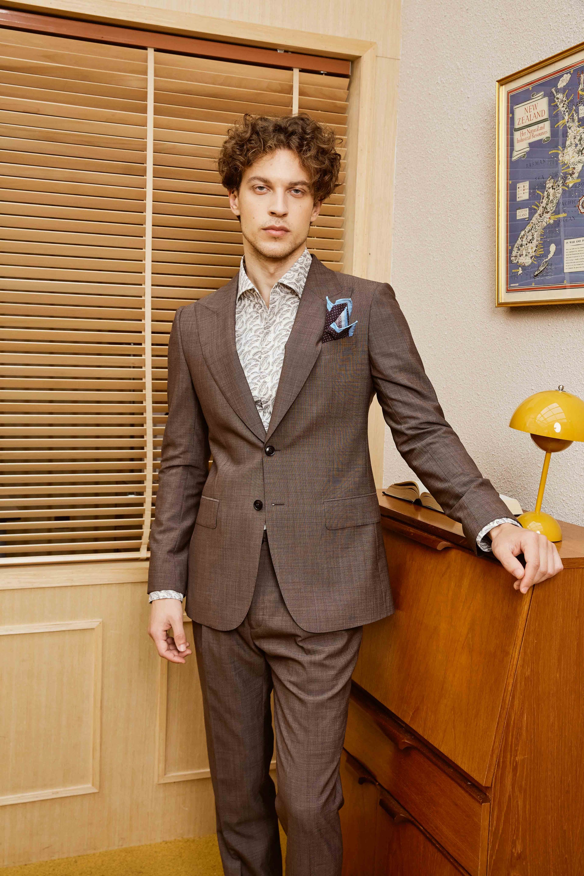 Kobicha Brown Suit Set with Customized Printed Shirt