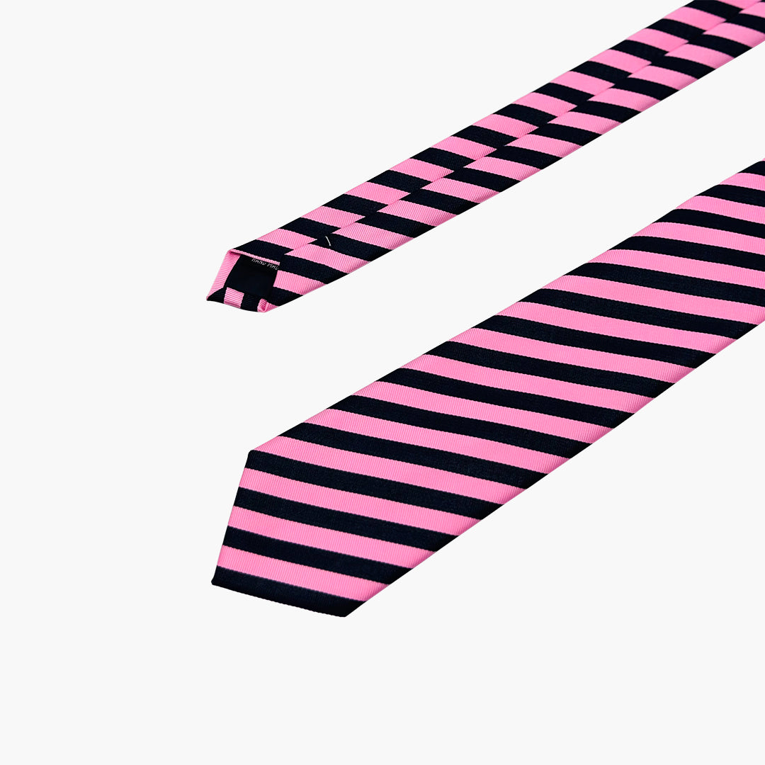 Pink & Black Striped Tie