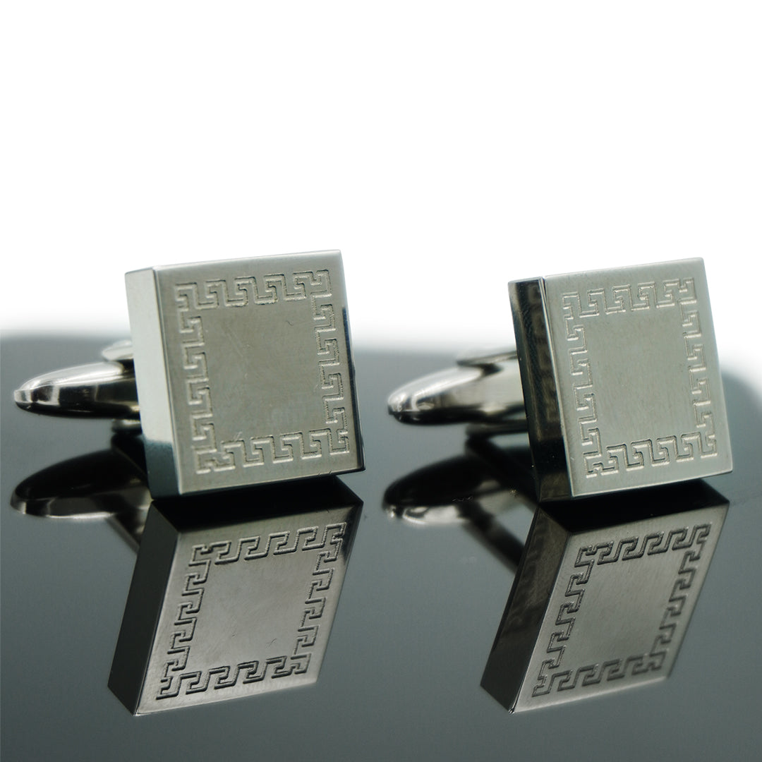 Silver Men's Shirt Accessory - Cufflinks