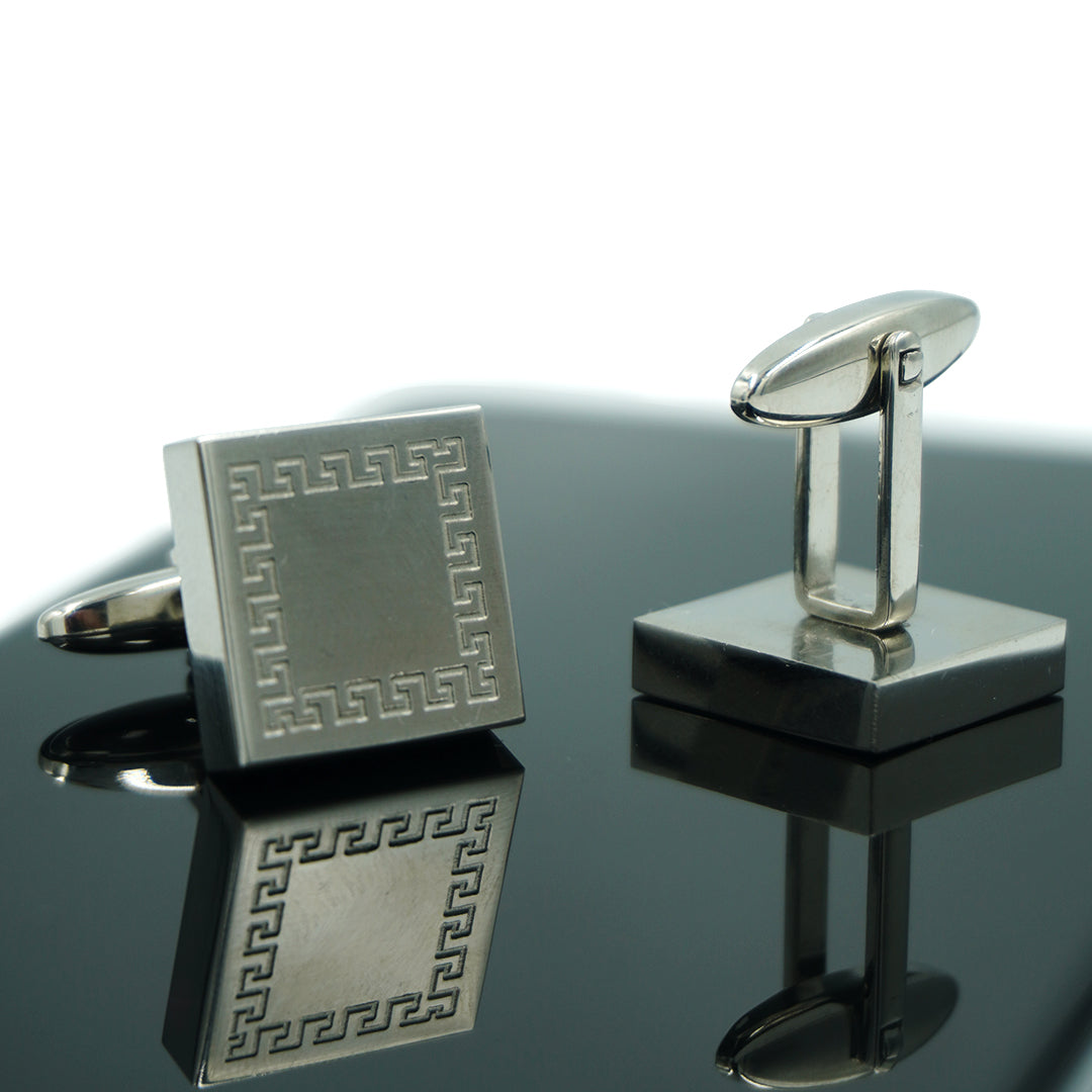 Silver Men's Shirt Accessory - Cufflinks