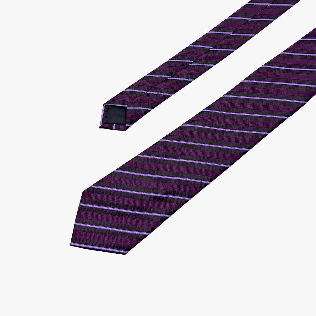 Violet, Purple & Black Striped Tie
