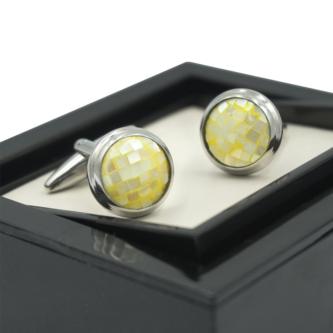 Yellow Men's Shirt Accessory - Cufflinks
